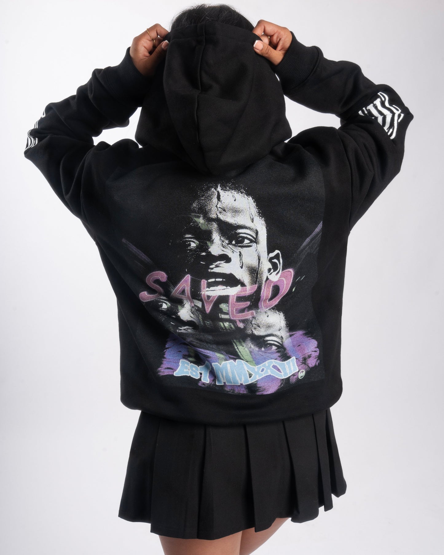 “Saved” Black Hooded Sweatshirt (Adults)