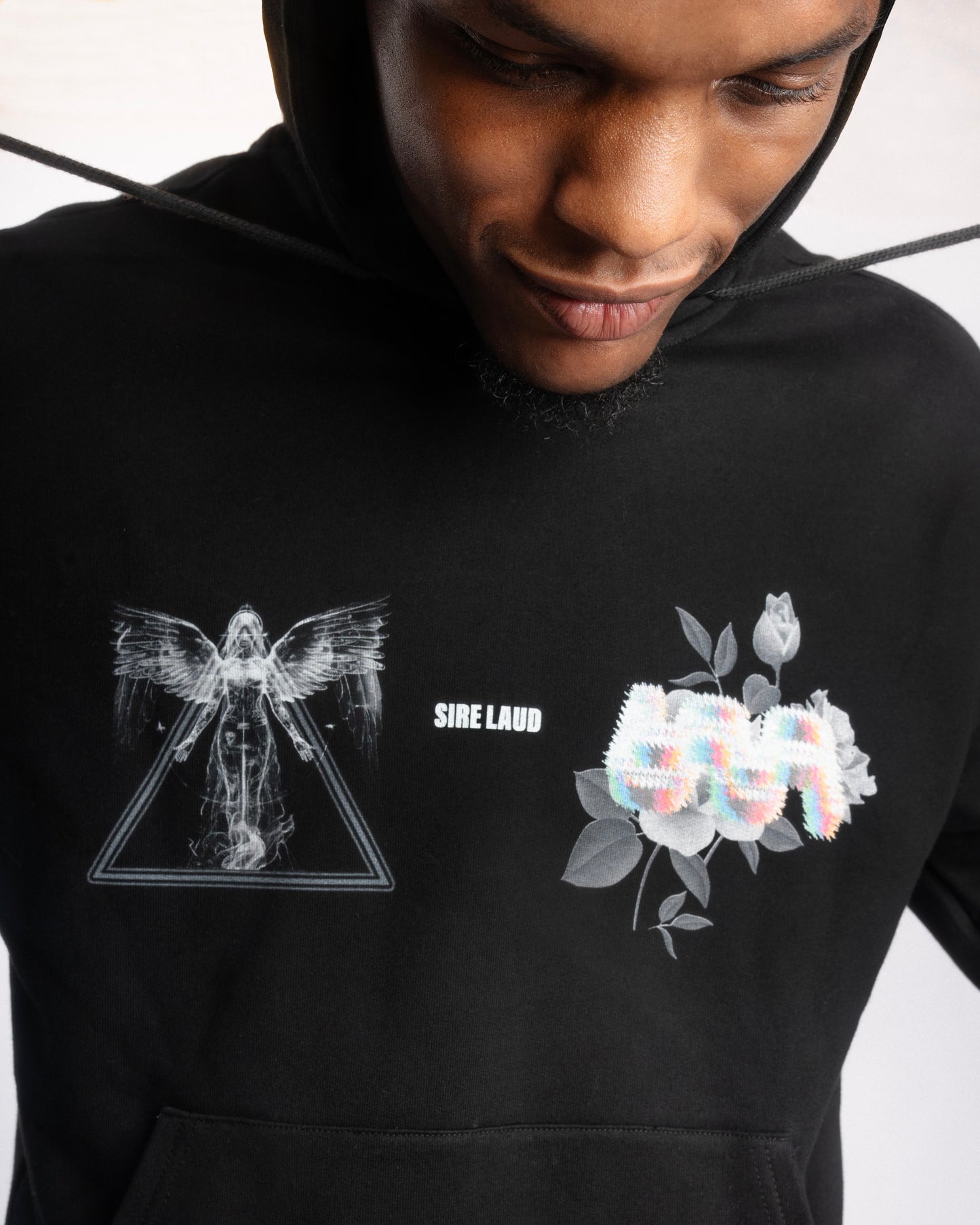 “Ethereal” Black Hooded Sweatshirt (Adults)