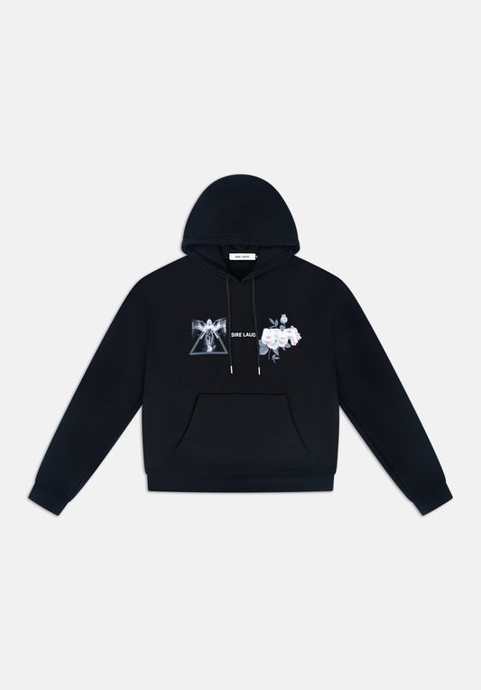 “Ethereal” Black Hooded Sweatshirt (Adults)